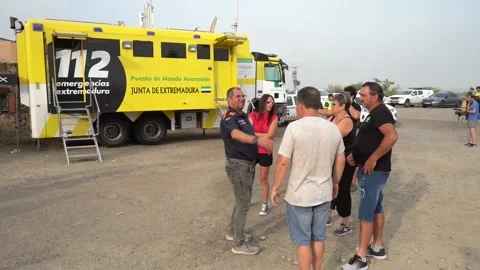 Activity at Advanced Command Post for Jarilla fire (Cáceres), La Granja (Cáceres Stock Footage 315032897