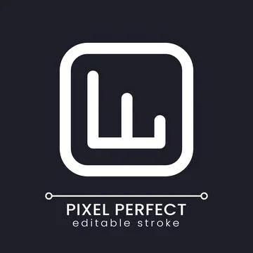Activity analytics pixel perfect white linear ui icon for dark theme Illustrazione stock