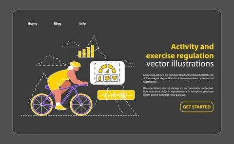 Activity and Exercise Regulation concept Encourages fitness through cycling and Ilustración de archivo