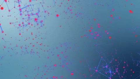 The activity of blue structures that transmit signals in different corners of Stock Footage 87702420