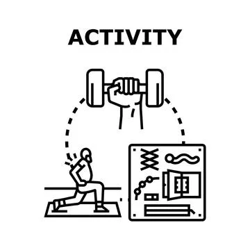 Activity concept with exercising, training and hobby planning Ilustración de archivo
