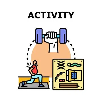 Activity concept with exercising, training and hobby planning Ilustración de archivo