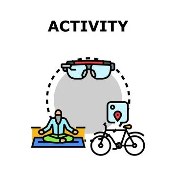 Activity concept exploring diverse wellness and digital life Stock Illustration