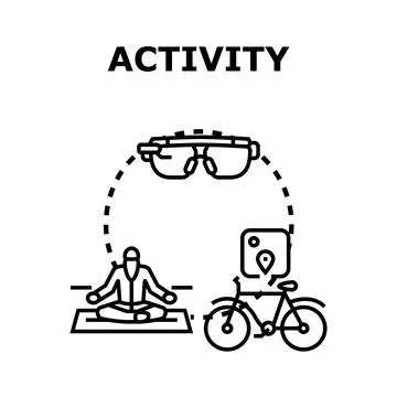 Activity concept exploring diverse wellness and digital life 库存插图