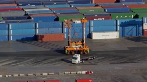 Activity in the container terminal.Time Lapse Stock Footage 53196402