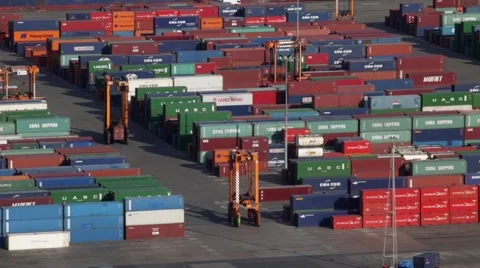 Activity in the container terminal.Time Lapse Stock Footage 53196404