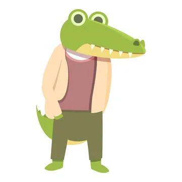 Activity crocodile icon cartoon vector. Jungle kid Stock Illustration
