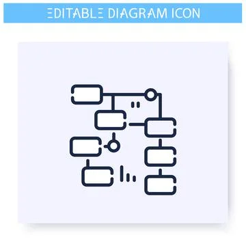 Activity diagram line icon. Editable illustration Illustrazione stock