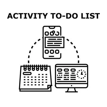 Activity to do list planning digital management solution Stock Illustration