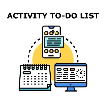 Activity to do list planning digital management solution Stock Illustration