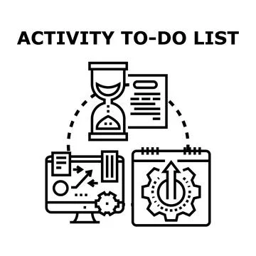Activity to do list planning time management concept Stock Illustration