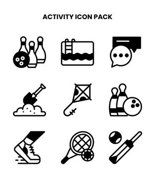 Activity DuoTone Vector Icons Pack Stock Illustration