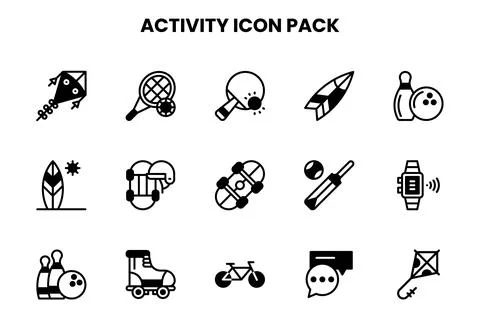 Activity DuoTone Vector Icons Pack Stock Illustration