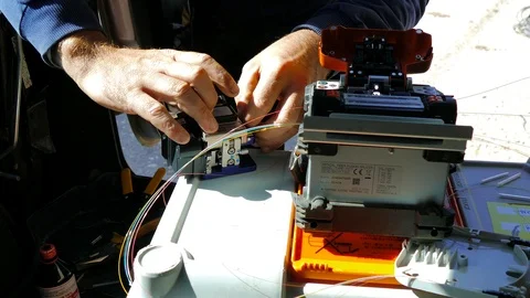 Activity For Fiber Optic Cable: Mechanical Splice Tool Stock-Footage 86906369