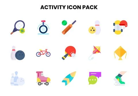 Activity Flat Graphics Icons Pack Illustrazione stock