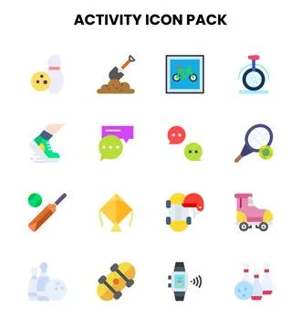 Activity Flat UI Icons Pack Stock Illustration