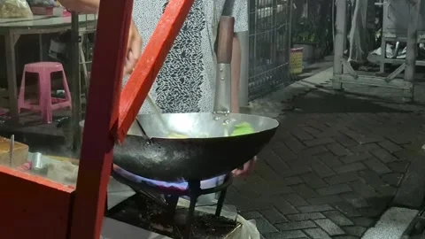 The activity of a Javanese noodle Stock Footage 326079129