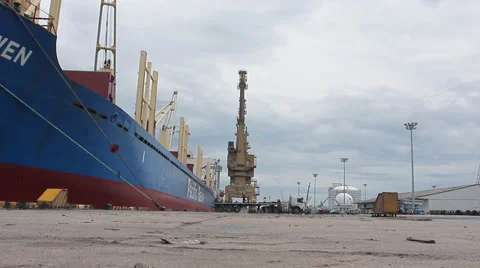Activity in Jetty cargo Stock Footage 30592270