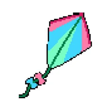 Activity kite pixel art vector illustration Stock Illustration
