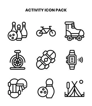 Activity Line Scalable Icons Pack Stock Illustration