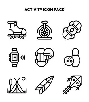 Activity Line Vector Icons Pack Stock Illustration