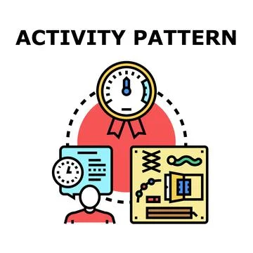 Activity pattern planning and time management concept Stock Illustration