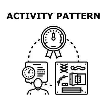 Activity pattern planning and time management concept 스톡 일러스트