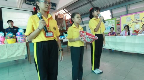 Activity of primary school education. student present Paper Mache. Stock Footage 67399274