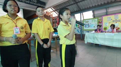 Activity of primary school education. student present Paper Mache. Stock Footage 67401592