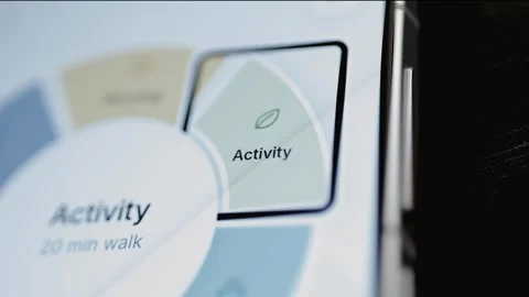 Activity segment reveals exact 20 min walk goal Stock Footage 346032056