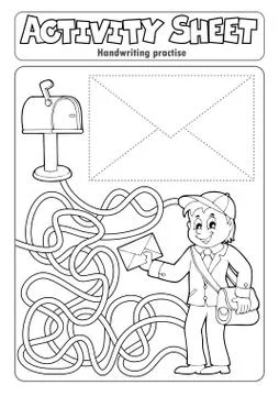 Activity sheet handwriting practise Stock Illustration
