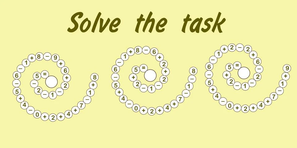 Activity sheet template for mathematics, counting to 10, additional education Stock Illustration
