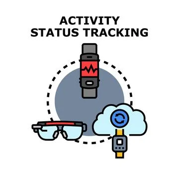 Activity status tracking using wearable technology and cloud computing Illustrazione stock