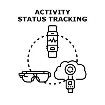 Activity status tracking using wearable technology and cloud computing Stock Illustration