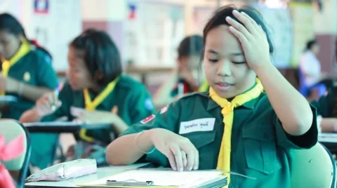 Activity of teaching Elementary students. Elementary students are Test lesson. Stock Footage 65449683