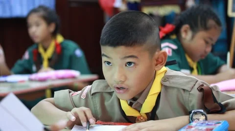 Activity of teaching Elementary students. Elementary students are Test lesson. Stock Footage 65449711