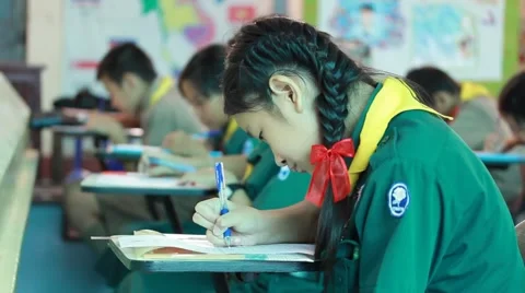 Activity of teaching Elementary students. Elementary students are Test lesson. Stock Footage 65450525