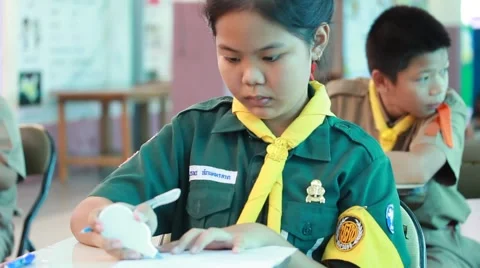 Activity of teaching Elementary students. Elementary students are Test lesson. Stock Footage 65450641