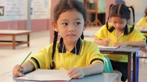 Activity of teaching kindergarten. Kindergarten students are learning. Stock Footage 72168309