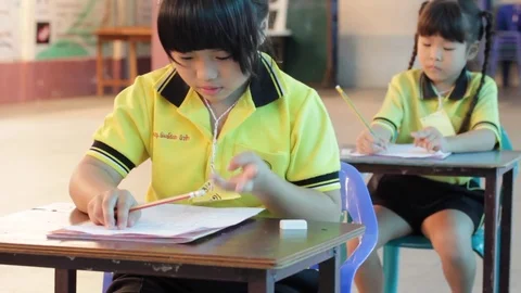 Activity of teaching kindergarten. Kindergarten students are learning. Stock Footage 72168540