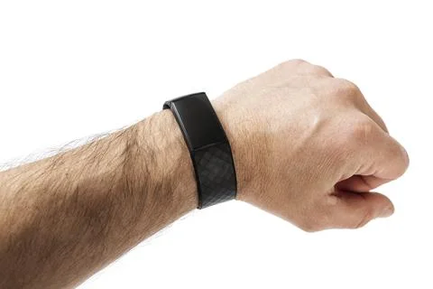 Activity tracker on a man's hand Stock Photos