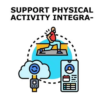 Activity tracking concept integrating physical exercise with digital devices Illustration