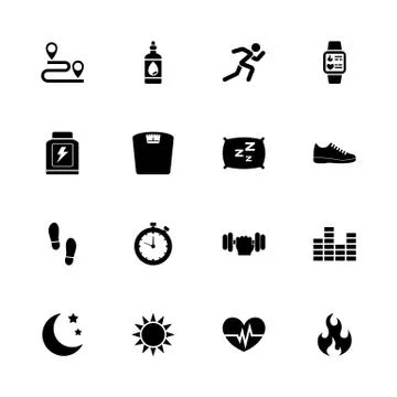 Activity Tracking - Flat Vector Icons Stock Illustration