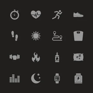 Activity Tracking - Flat Vector Icons Stock Illustration