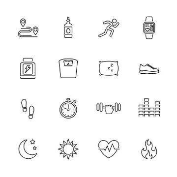 Activity Tracking - Flat Vector Icons Stock Illustration