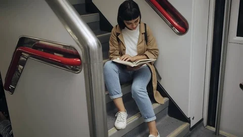 Activity in train Stock Footage 80303398