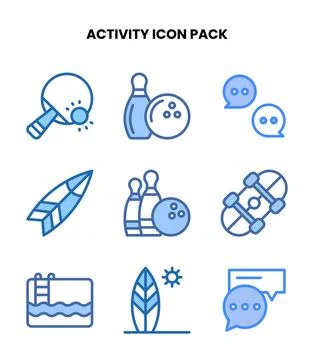 Activity Two Colour Bundle Icons Pack Illustrazione stock