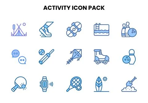 Activity Two Colour Set Icons Pack Ilustración de archivo
