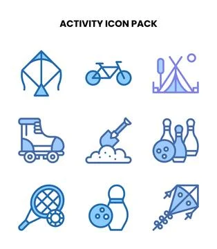 Activity Two Colour Vector Icons Pack Stock Illustration