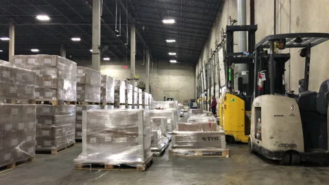 Activity on Warehouse Loading Dock, Fork... | Stock Video | Pond5